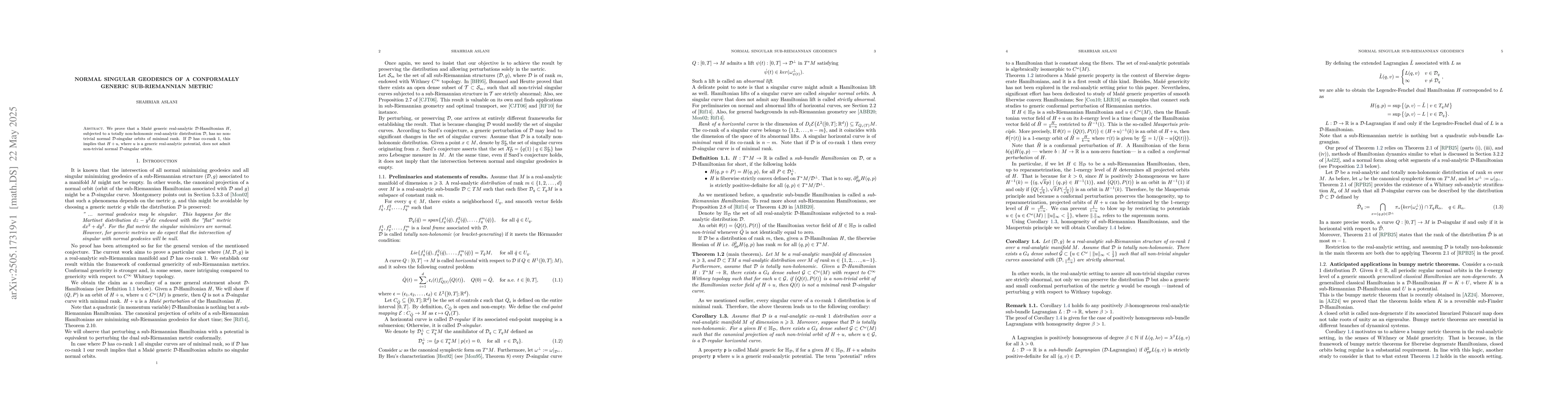 Thumbnail for Normal Singular Geodesics of a Conformally Generic Sub-Riemannian Metric