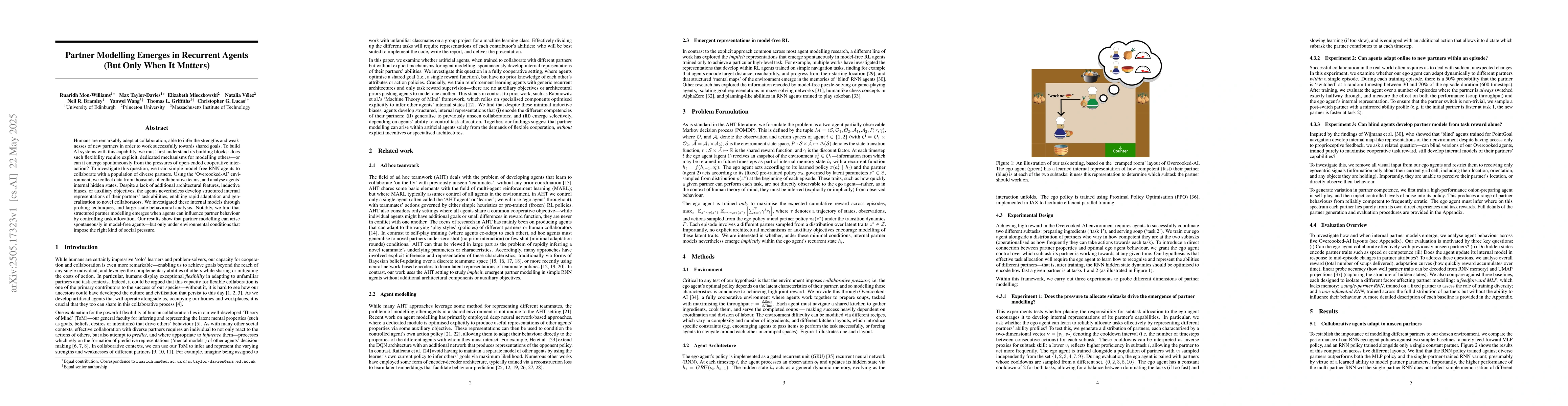 Thumbnail for Partner Modelling Emerges in Recurrent Agents (But Only When It Matters)