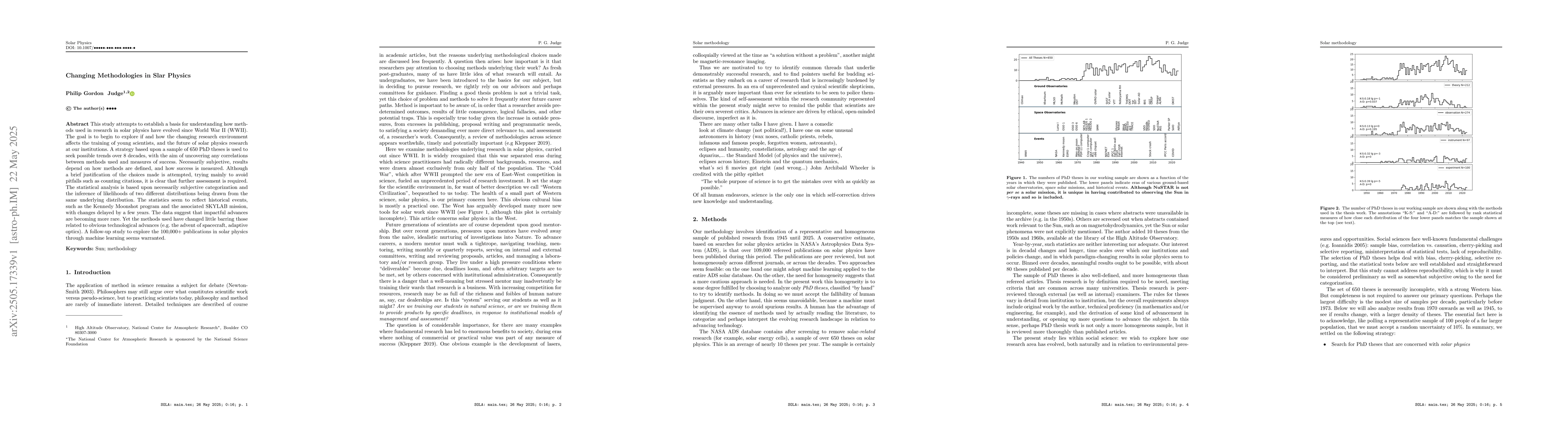 Thumbnail for Changing methodologies in solar physics