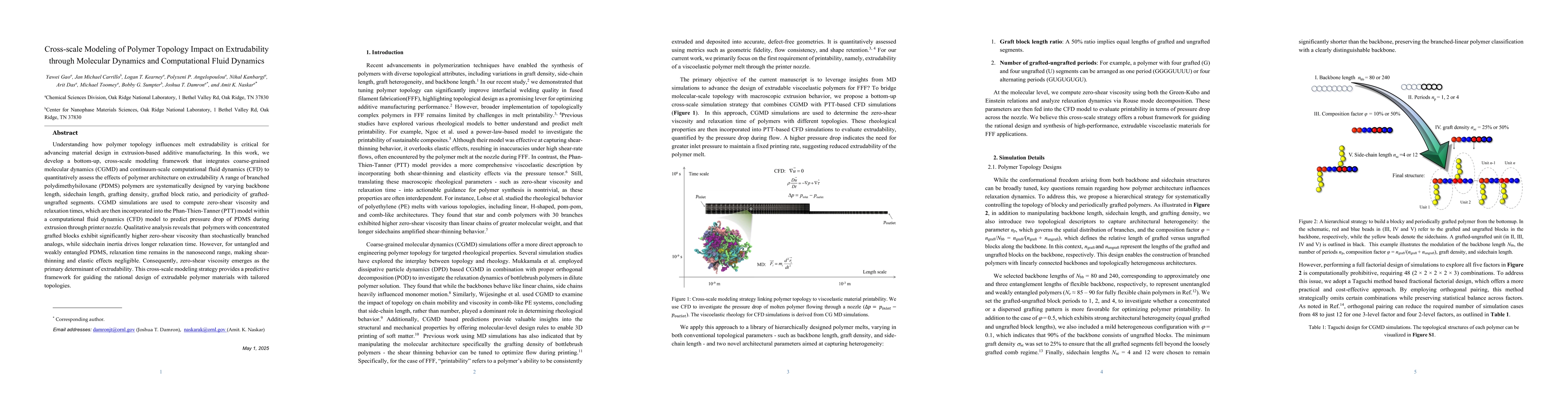 Thumbnail for Cross-scale Modeling of Polymer Topology Impact on Extrudability through
  Molecular Dynamics and Computational Fluid Dynamics