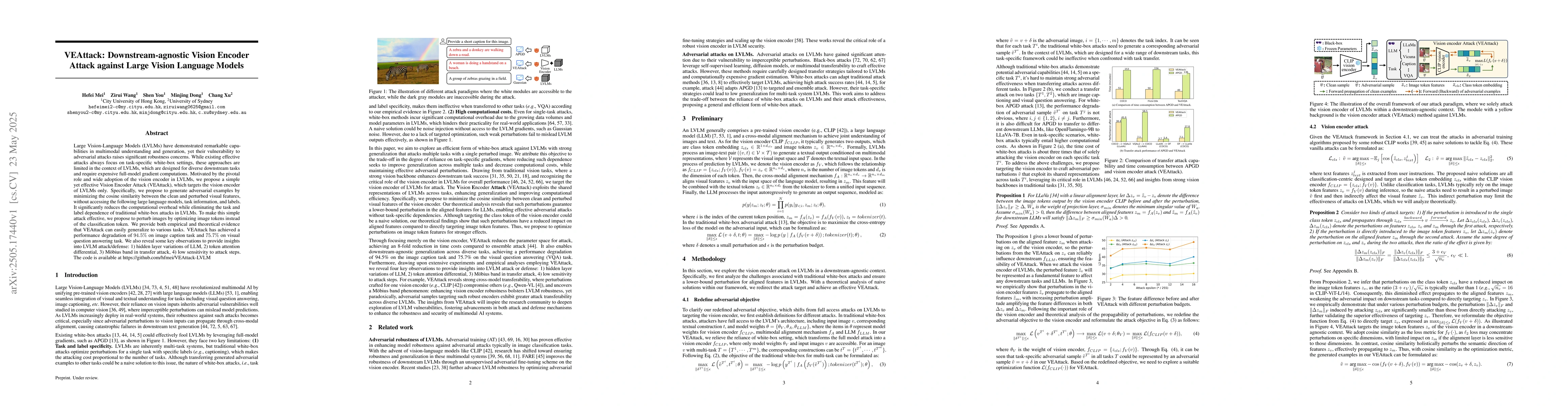 Thumbnail for VEAttack: Downstream-agnostic Vision Encoder Attack against Large Vision
  Language Models
