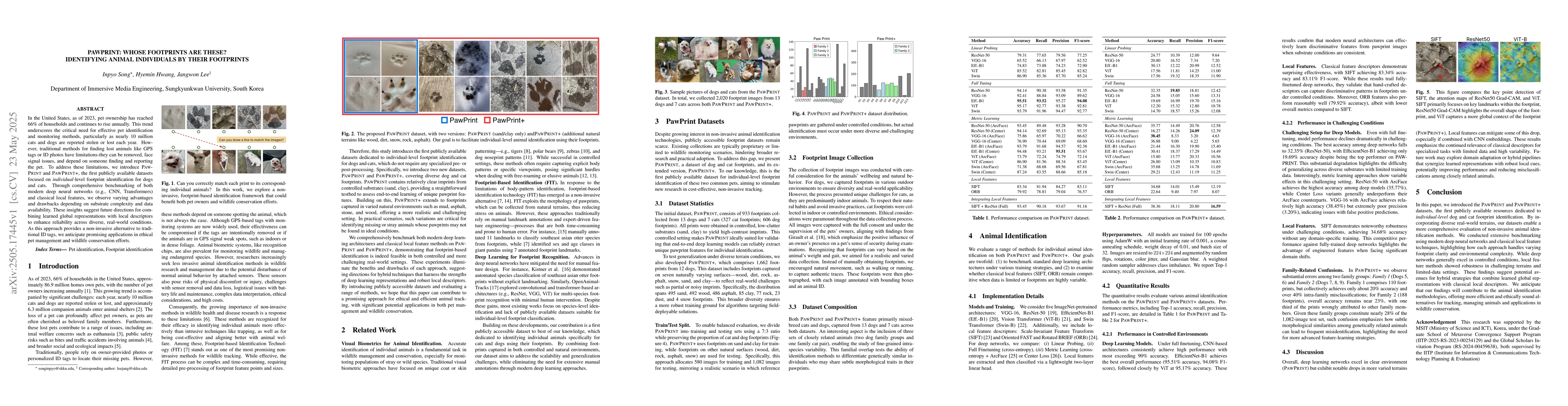 Thumbnail for PawPrint: Whose Footprints Are These? Identifying Animal Individuals by
  Their Footprints
