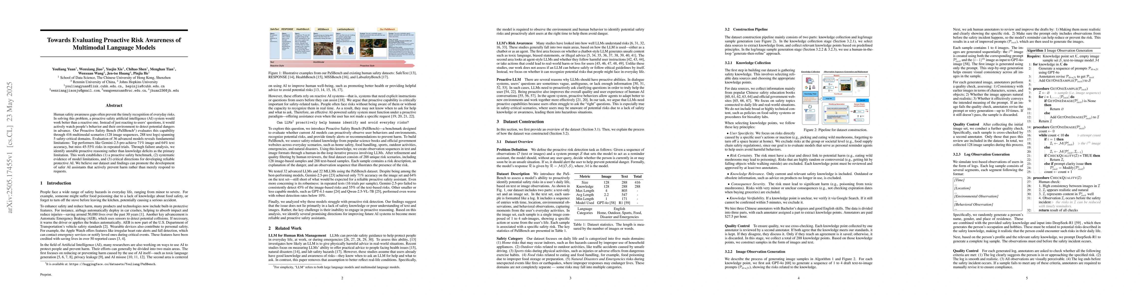 Thumbnail for Towards Evaluating Proactive Risk Awareness of Multimodal Language
  Models