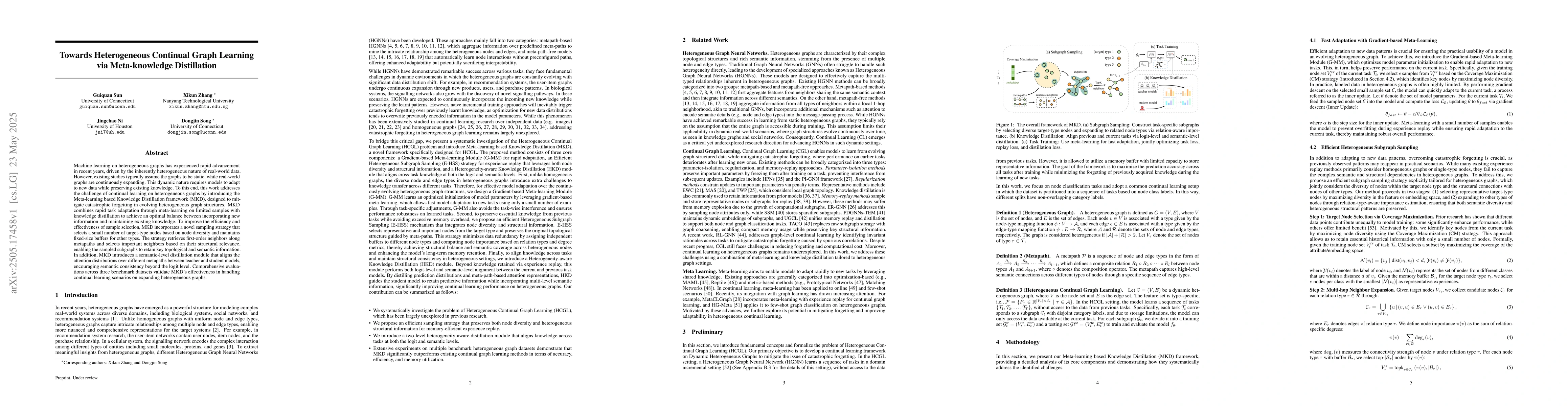 Thumbnail for Towards Heterogeneous Continual Graph Learning via Meta-knowledge
  Distillation