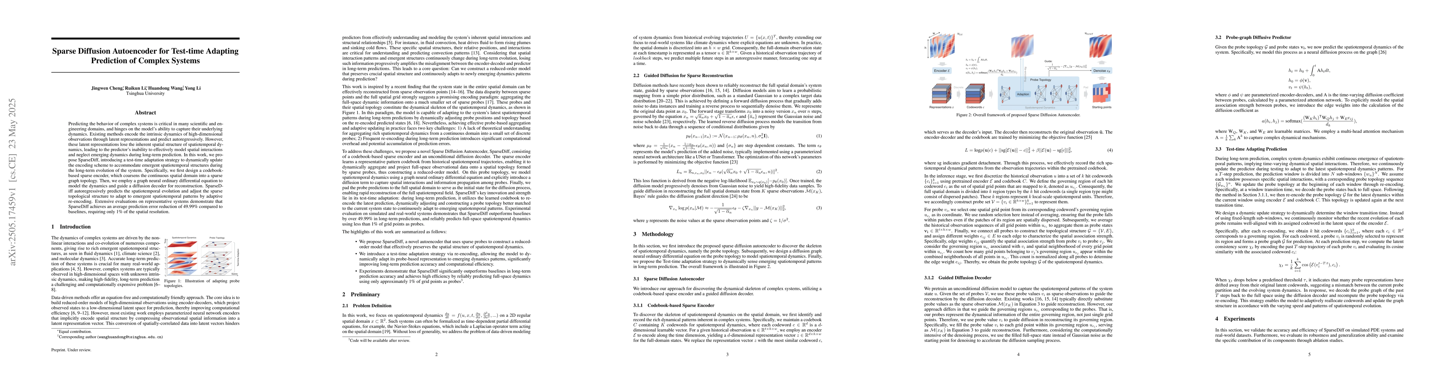 Thumbnail for Sparse Diffusion Autoencoder for Test-time Adapting Prediction of
  Complex Systems