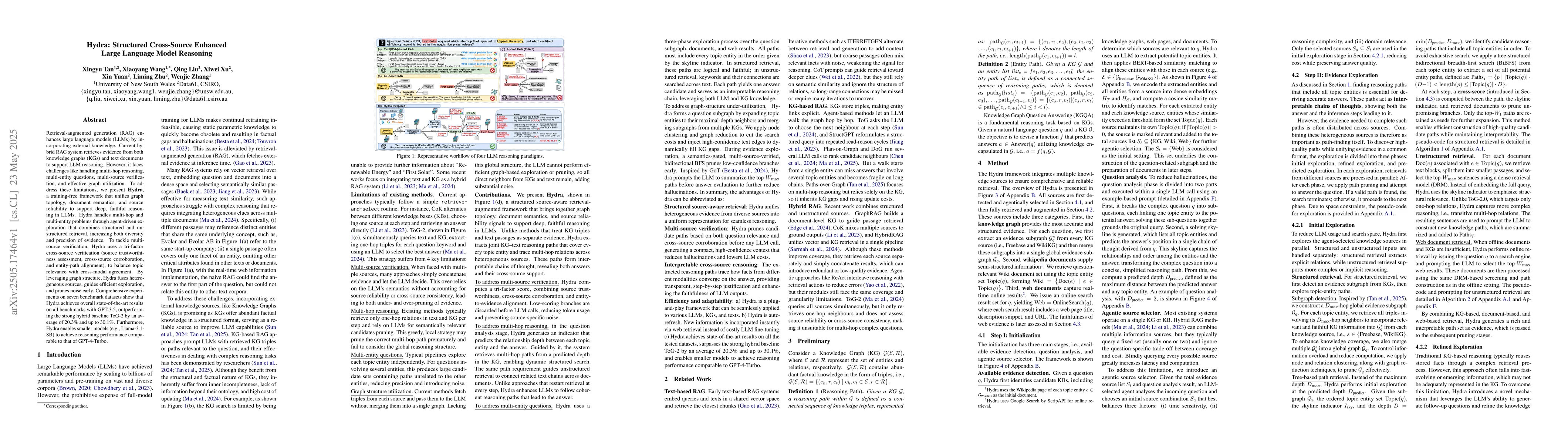 Thumbnail for Hydra: Structured Cross-Source Enhanced Large Language Model Reasoning