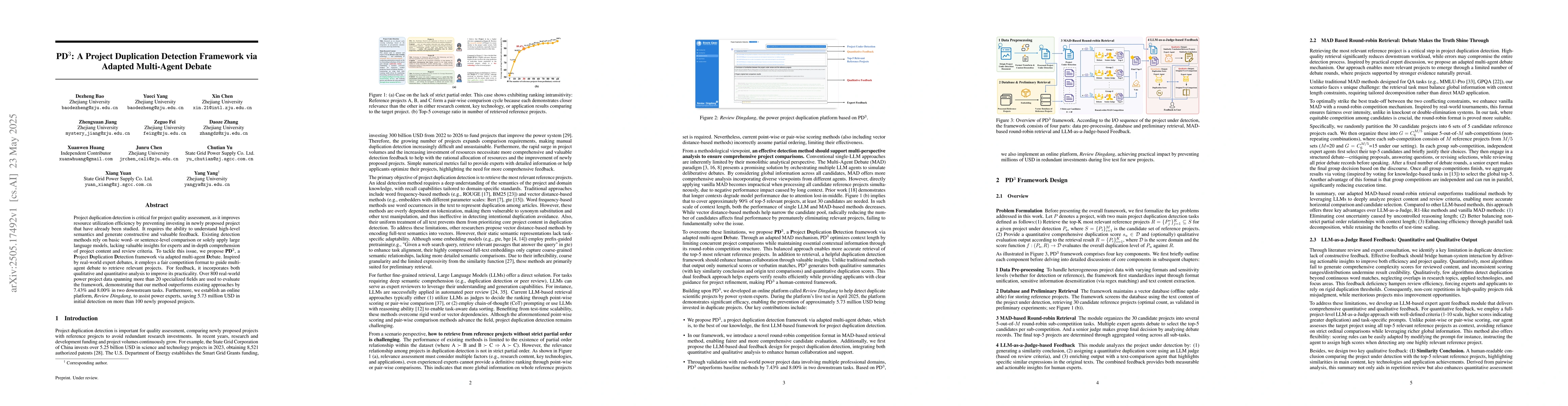 Thumbnail for PD$^3$: A Project Duplication Detection Framework via Adapted
  Multi-Agent Debate