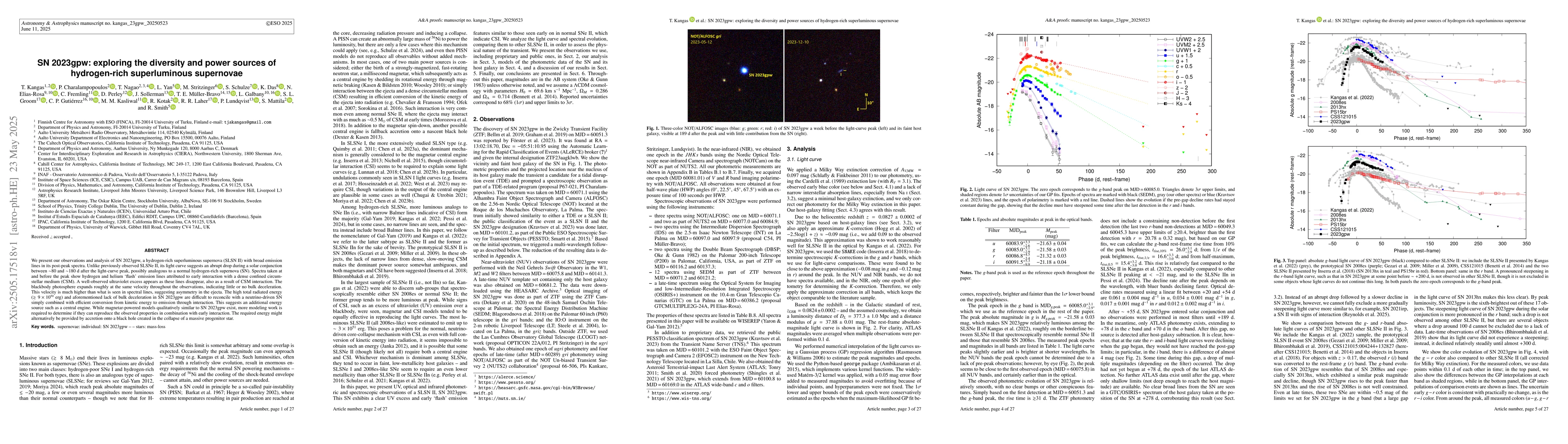 Thumbnail for SN 2023gpw: exploring the diversity and power sources of hydrogen-rich
  superluminous supernovae