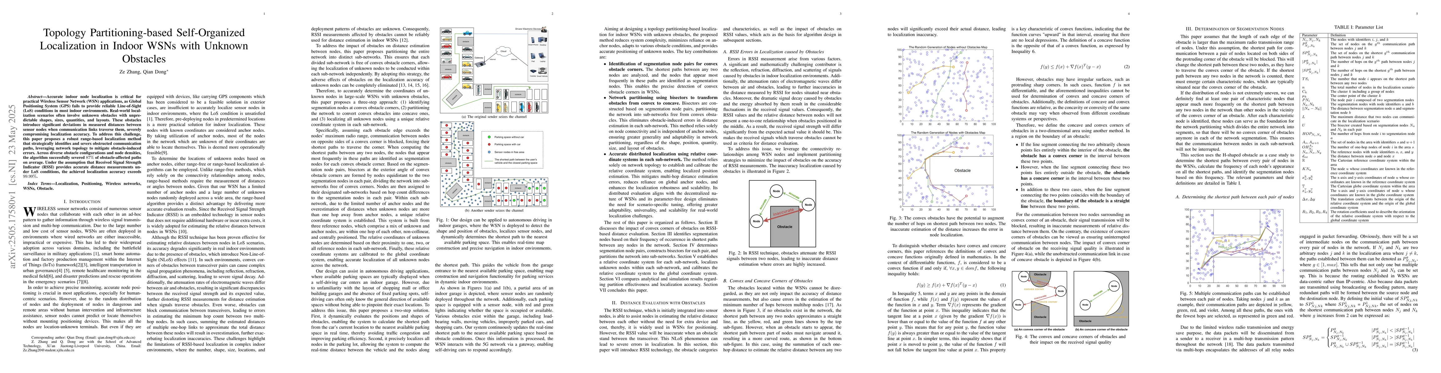 Thumbnail for Topology Partitioning-based Self-Organized Localization in Indoor WSNs
  with Unknown Obstacles