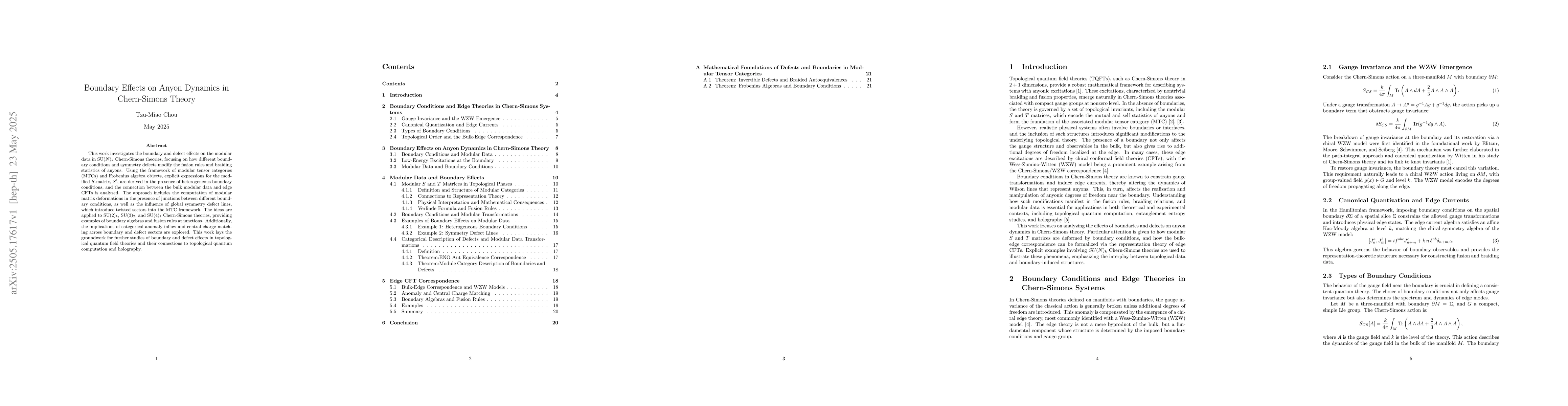 Thumbnail for Boundary Effects on Anyon Dynamics in Chern-Simons Theory
