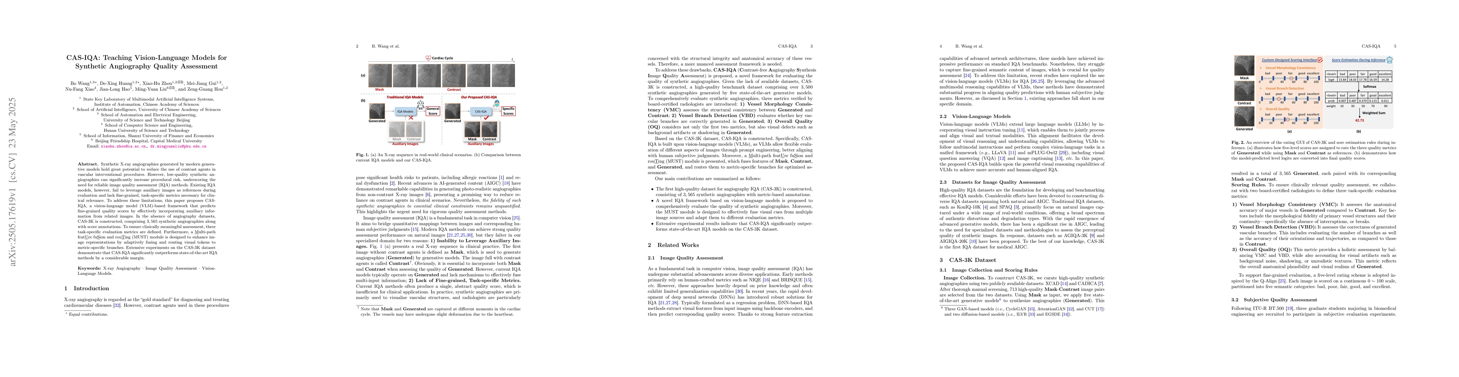 Thumbnail for CAS-IQA: Teaching Vision-Language Models for Synthetic Angiography
  Quality Assessment