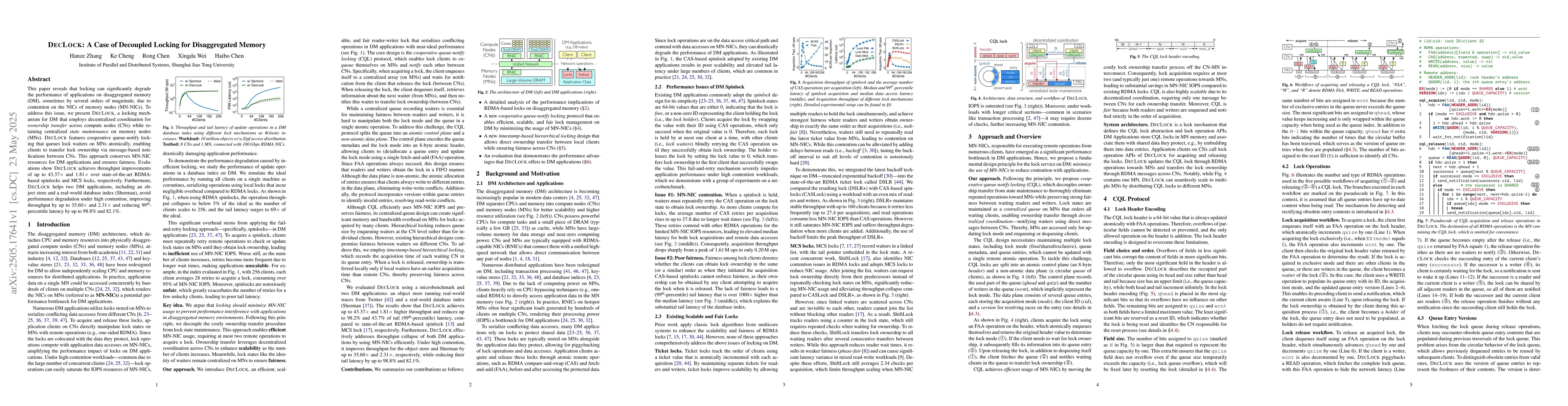 Thumbnail for DecLock: A Case of Decoupled Locking for Disaggregated Memory