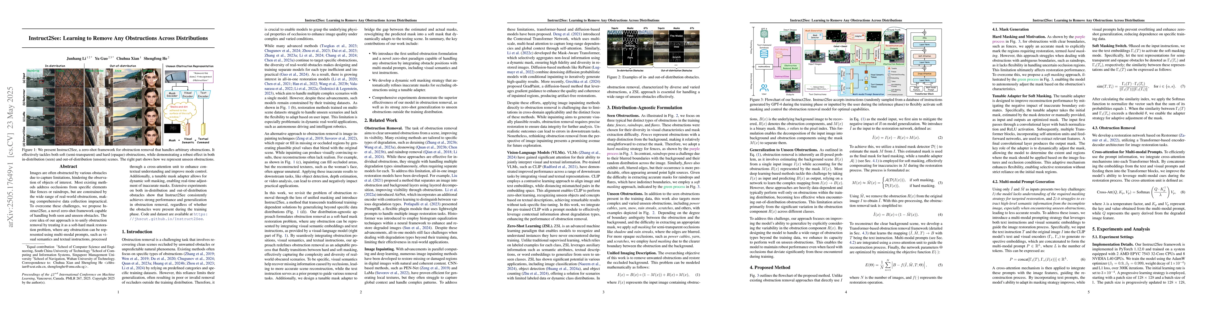 Thumbnail for Instruct2See: Learning to Remove Any Obstructions Across Distributions