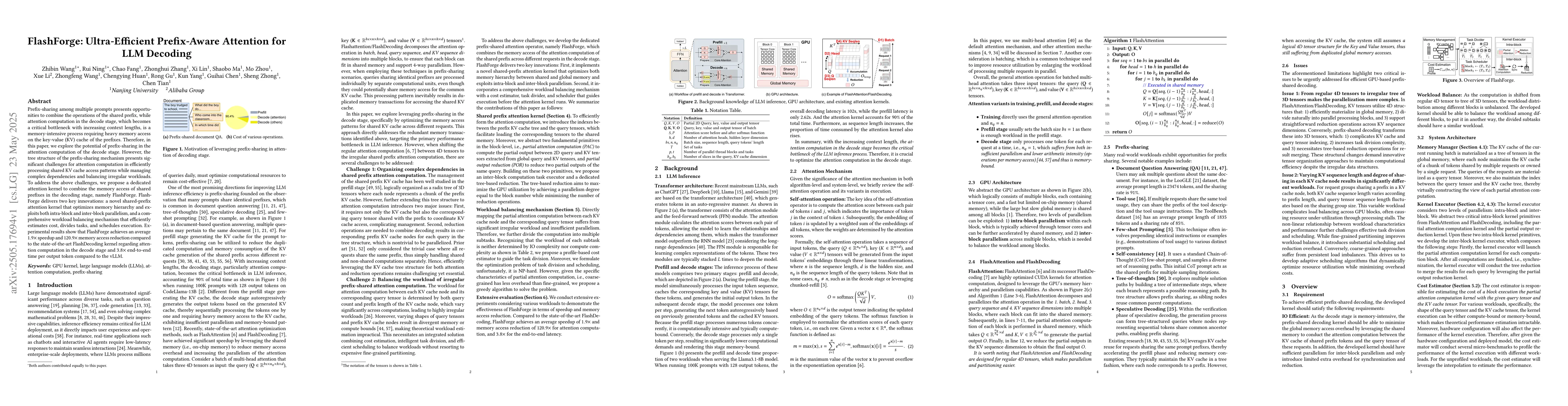 Thumbnail for FlashForge: Ultra-Efficient Prefix-Aware Attention for LLM Decoding