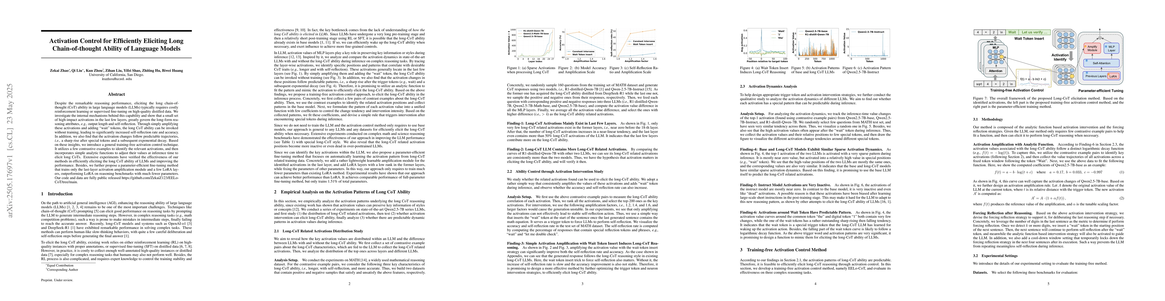 Thumbnail for Activation Control for Efficiently Eliciting Long Chain-of-thought
  Ability of Language Models