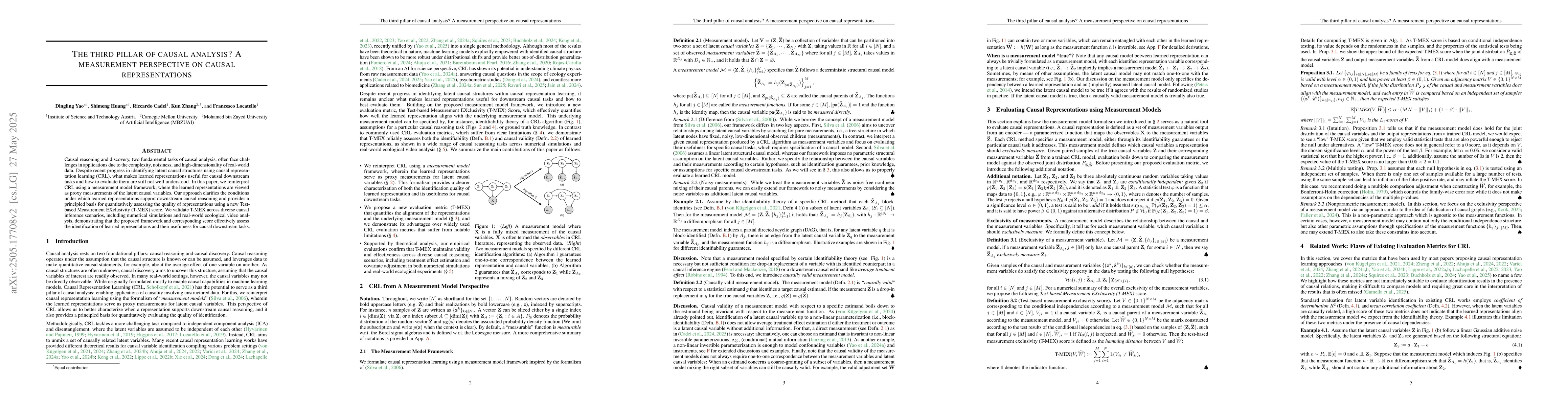Thumbnail for The Third Pillar of Causal Analysis? A Measurement Perspective on Causal
  Representations