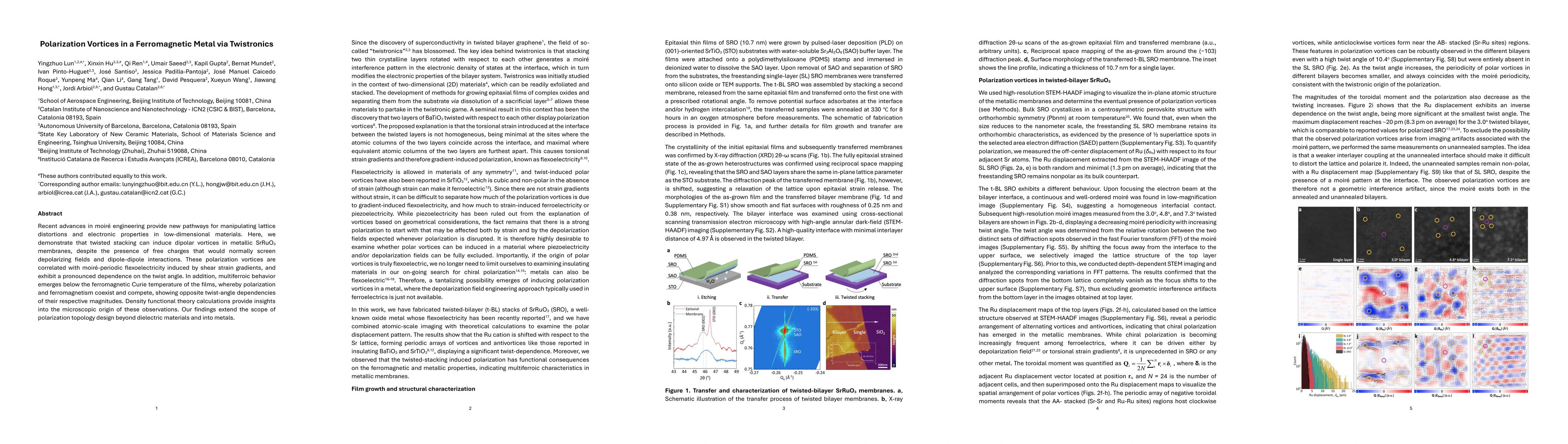Thumbnail for Polarization Vortices in a Ferromagnetic Metal via Twistronics