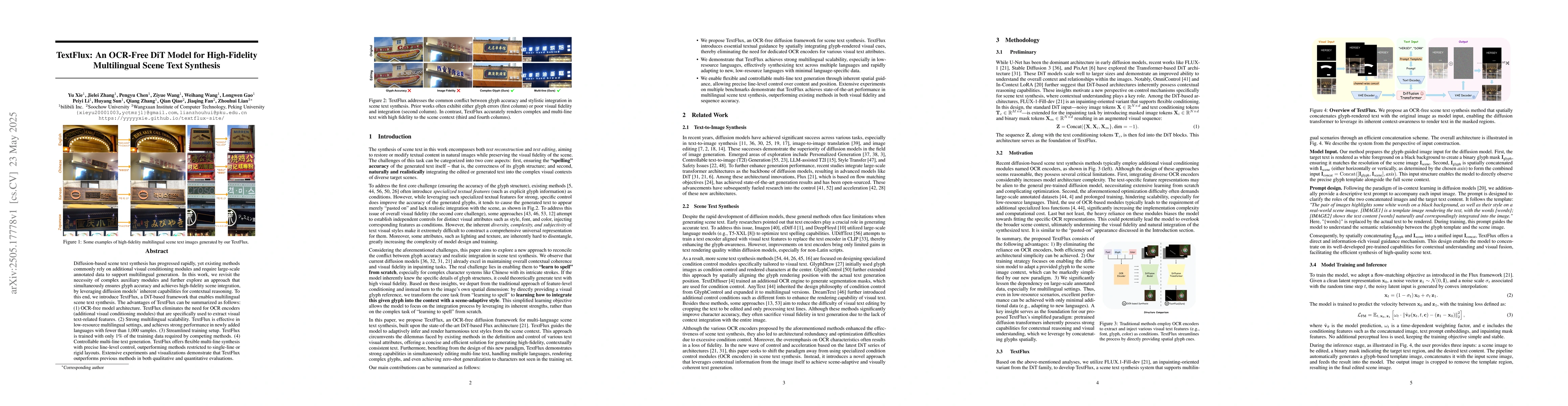 Thumbnail for TextFlux: An OCR-Free DiT Model for High-Fidelity Multilingual Scene
  Text Synthesis