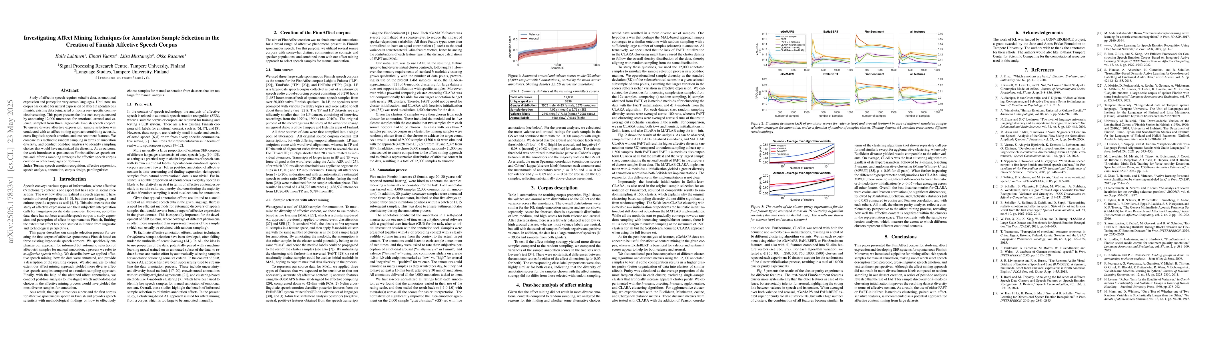 Thumbnail for Investigating Affect Mining Techniques for Annotation Sample Selection
  in the Creation of Finnish Affective Speech Corpus