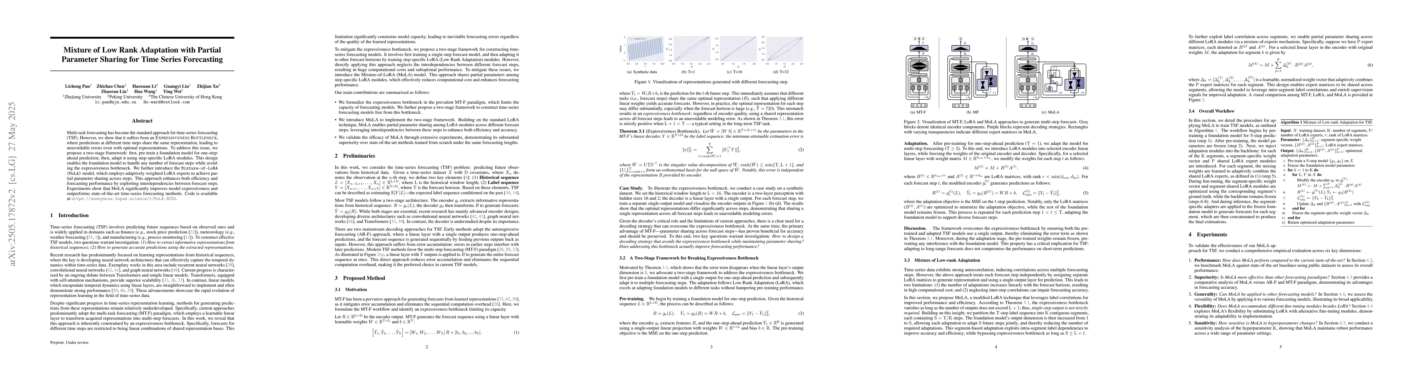 Thumbnail for Mixture of Low Rank Adaptation with Partial Parameter Sharing for Time
  Series Forecasting