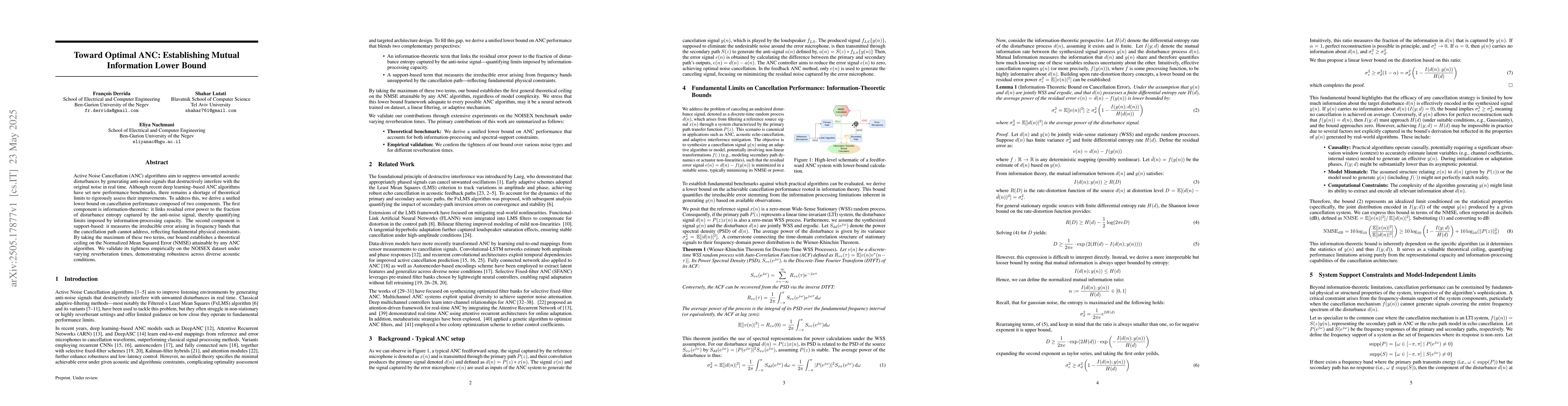 Thumbnail for Toward Optimal ANC: Establishing Mutual Information Lower Bound