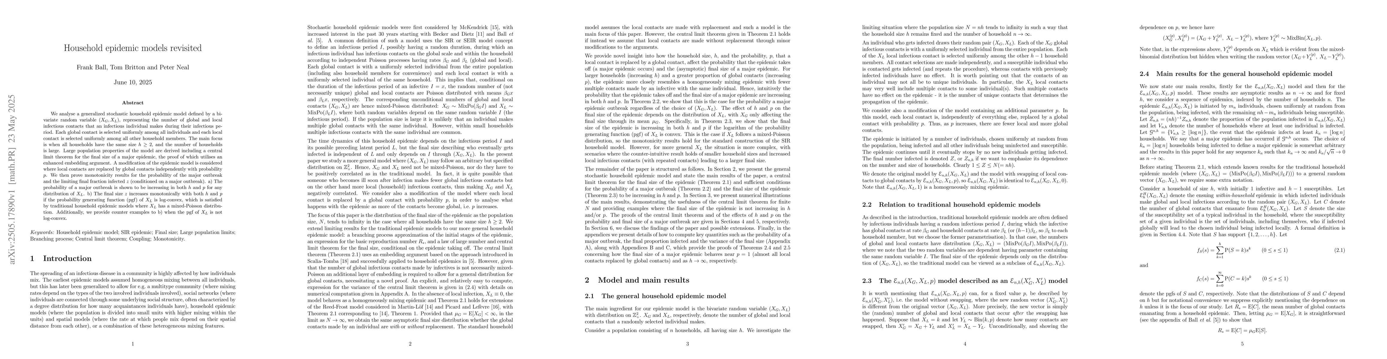 Thumbnail for Household epidemic models revisited