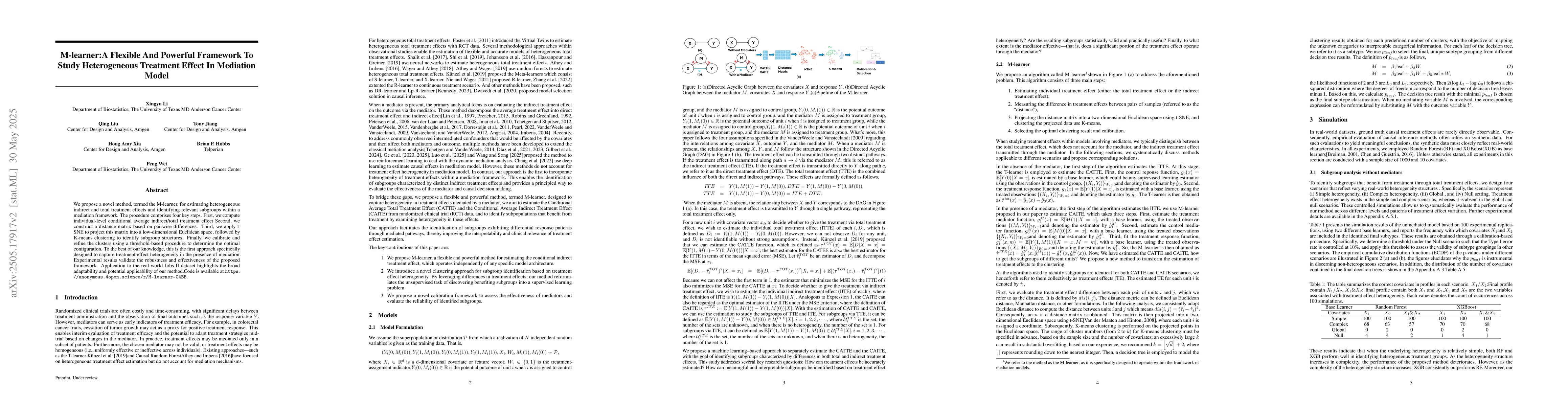 Thumbnail for M-learner:A Flexible And Powerful Framework To Study Heterogeneous
  Treatment Effect In Mediation Model