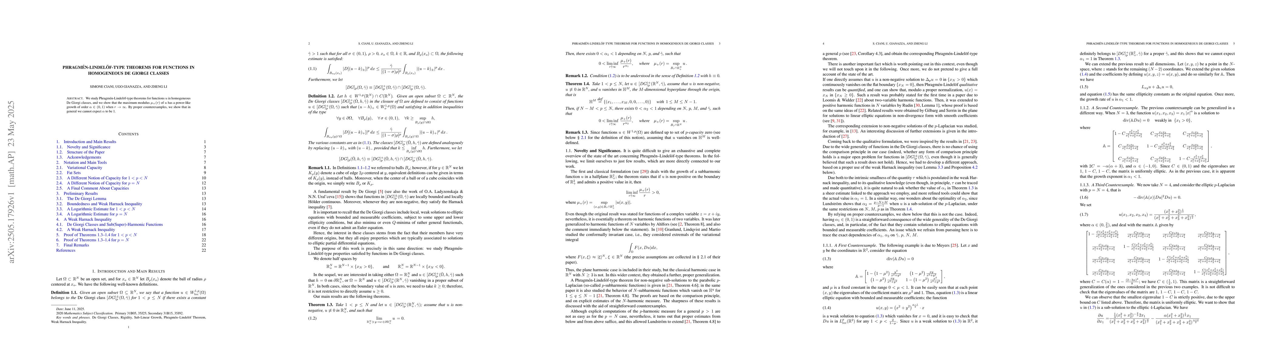 Thumbnail for Phragmén-Lindelöf-type theorems for functions in Homogeneous De
  Giorgi Classes