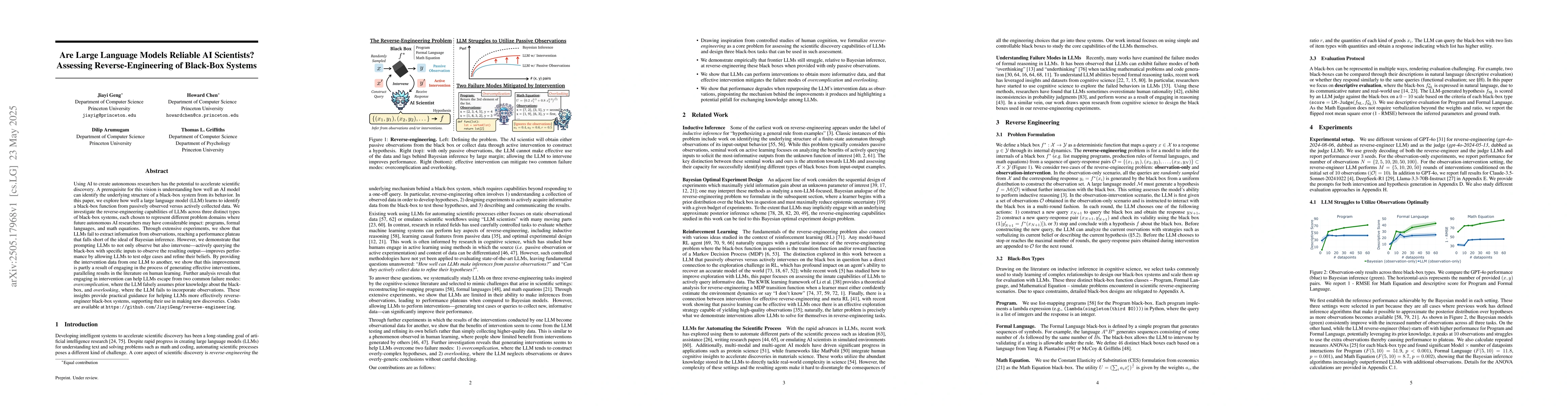 Thumbnail for Are Large Language Models Reliable AI Scientists? Assessing
  Reverse-Engineering of Black-Box Systems