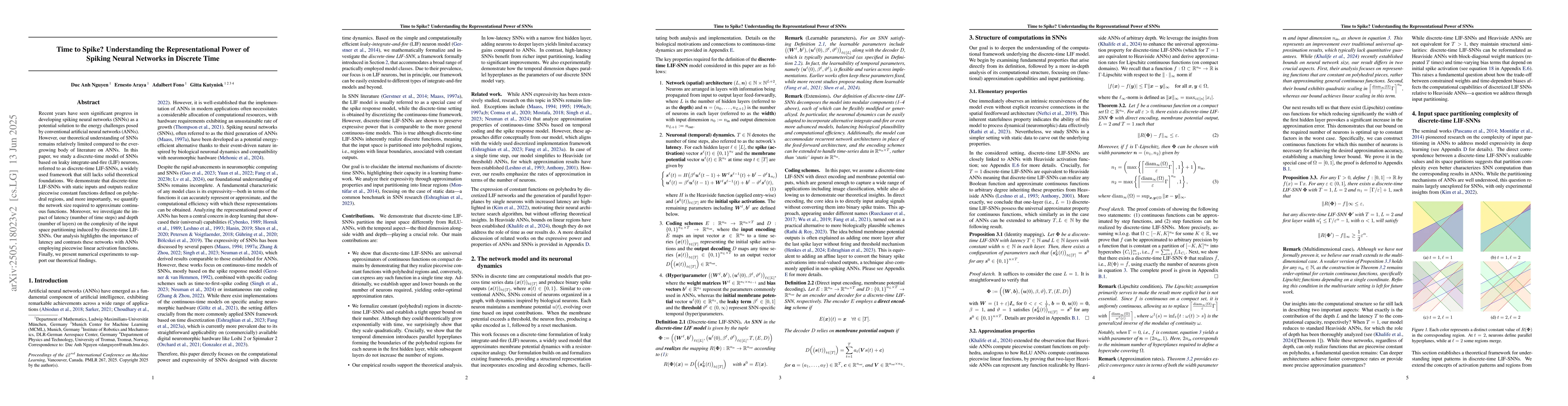Thumbnail for Time to Spike? Understanding the Representational Power of Spiking
  Neural Networks in Discrete Time