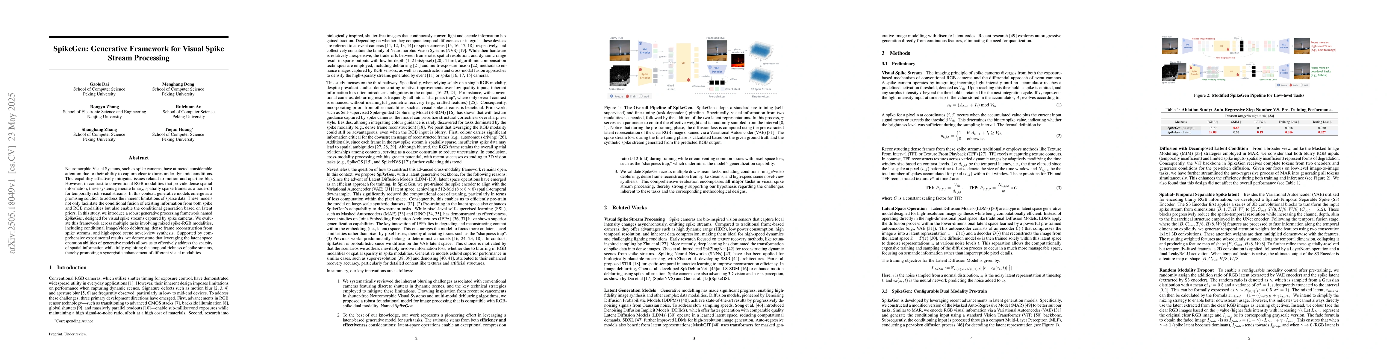 Thumbnail for SpikeGen: Generative Framework for Visual Spike Stream Processing