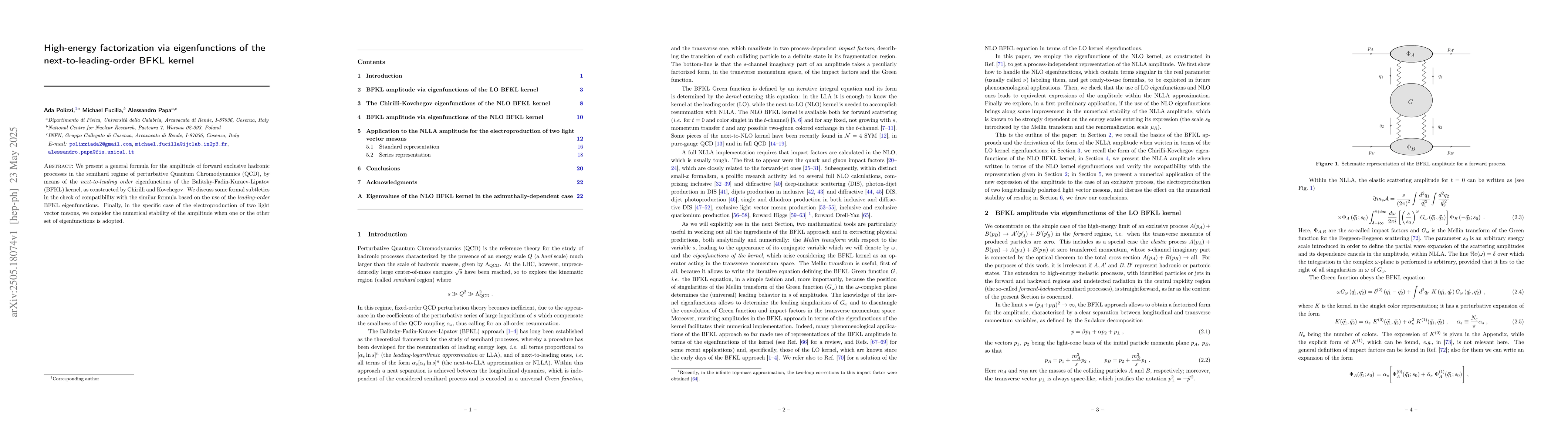 Thumbnail for High-energy factorization via eigenfunctions of the
  next-to-leading-order BFKL kernel