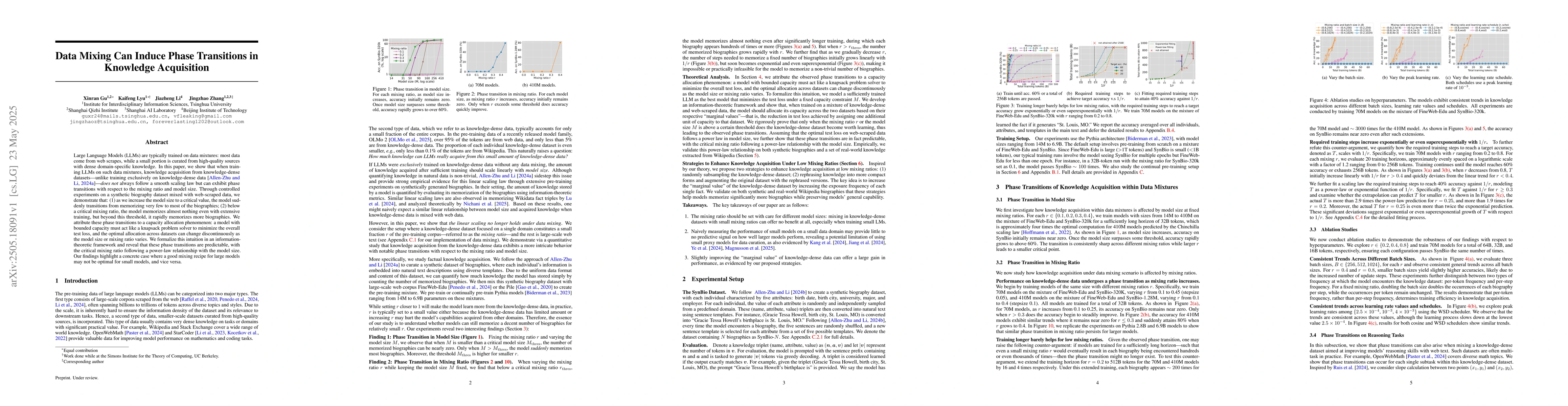 Thumbnail for Data Mixing Can Induce Phase Transitions in Knowledge Acquisition