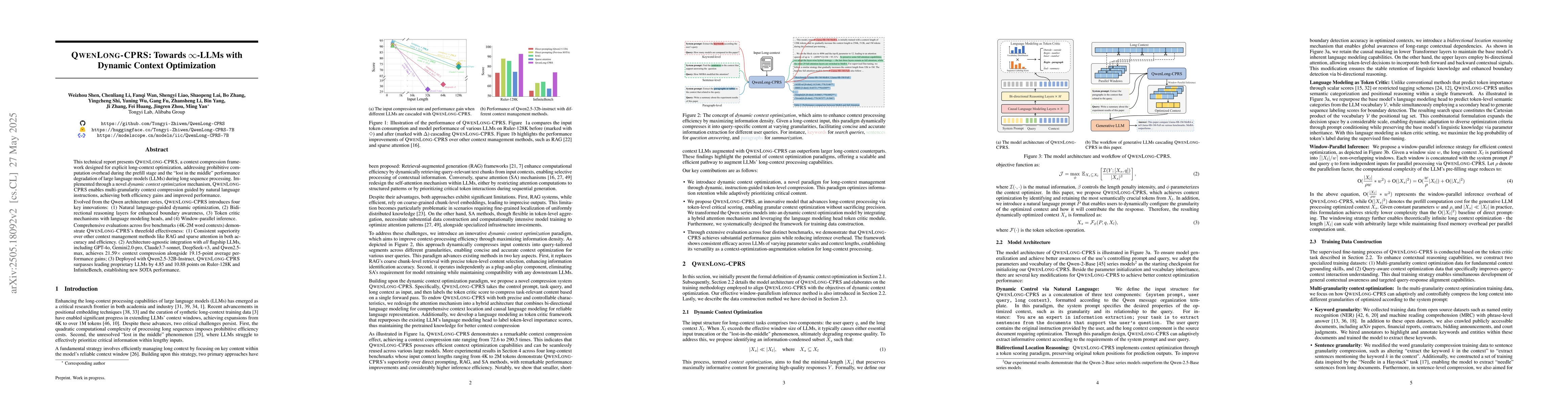 Thumbnail for QwenLong-CPRS: Towards $\infty$-LLMs with Dynamic Context Optimization