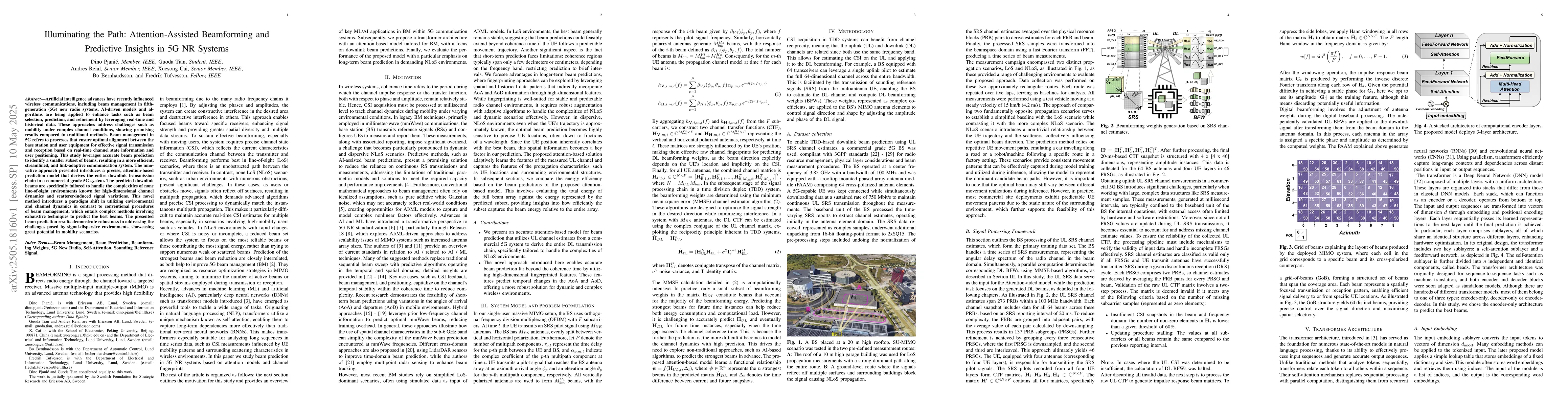 Thumbnail for Illuminating the Path: Attention-Assisted Beamforming and Predictive
  Insights in 5G NR Systems