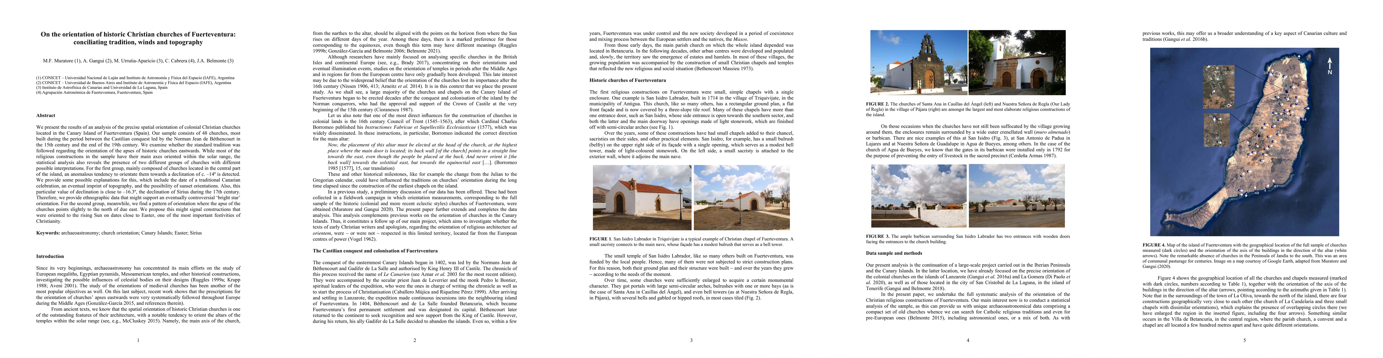 Thumbnail for On the orientation of historic Christian churches of Fuerteventura:
  conciliating tradition, winds and topography