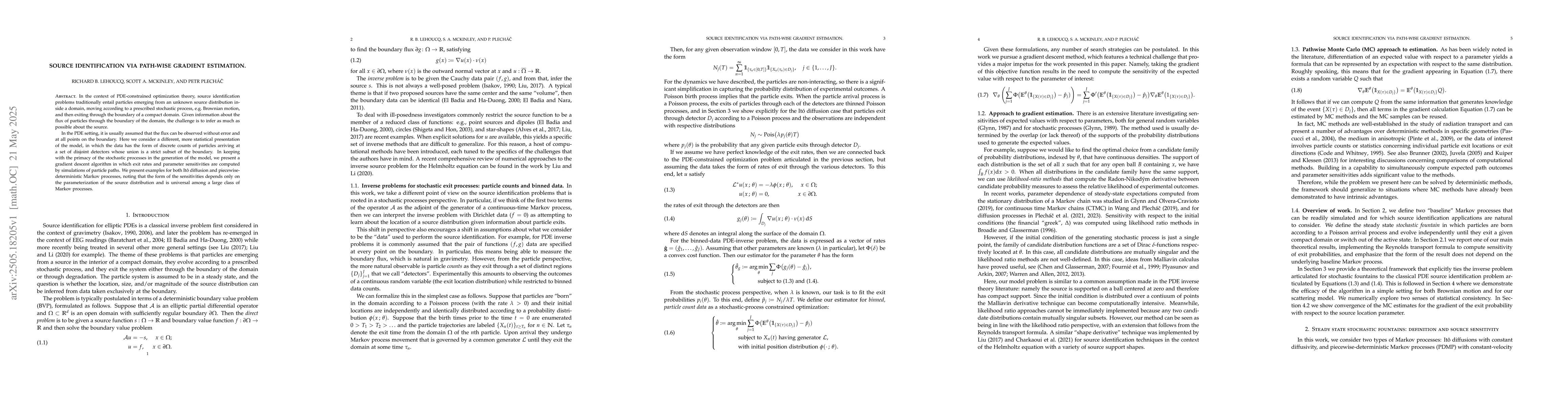 Thumbnail for Source identification via pathwise gradient estimation