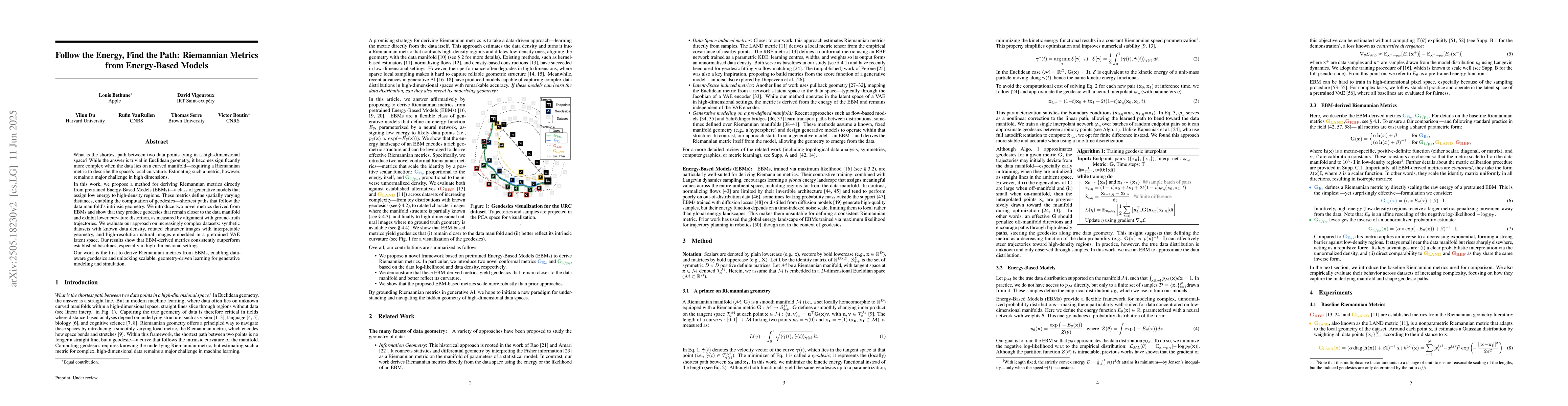 Thumbnail for Follow the Energy, Find the Path: Riemannian Metrics from Energy-Based
  Models