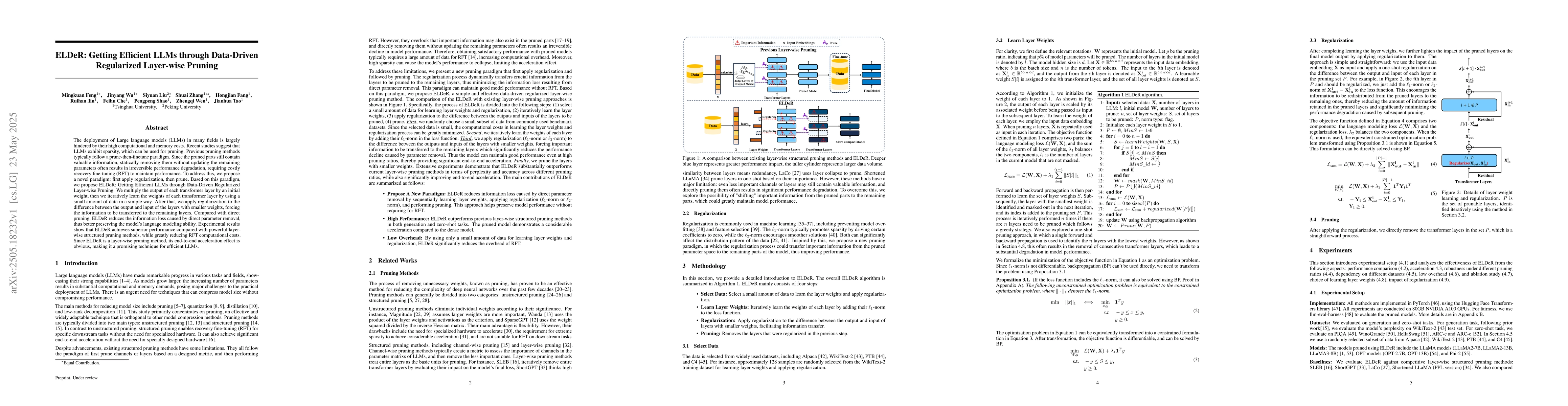 Thumbnail for ELDeR: Getting Efficient LLMs through Data-Driven Regularized Layer-wise
  Pruning