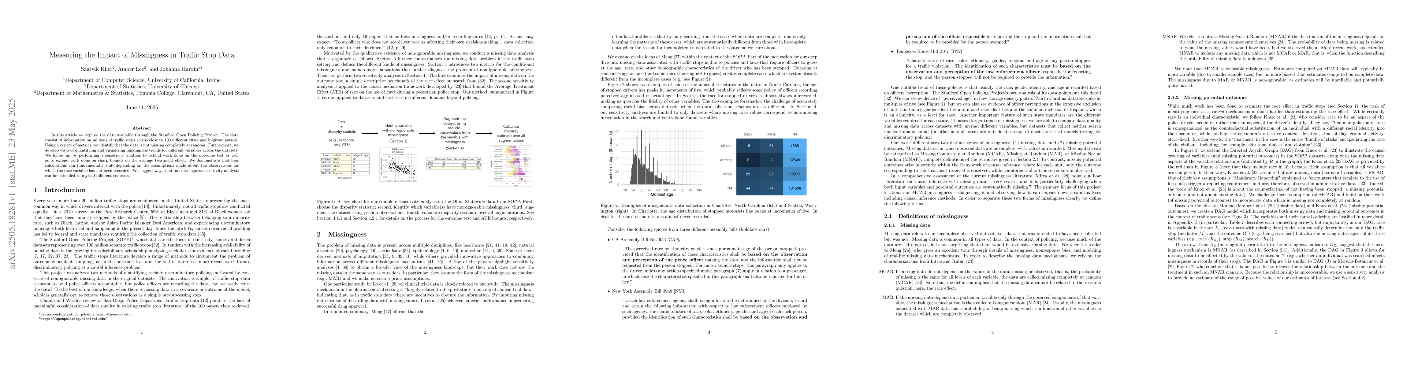 Thumbnail for Measuring the Impact of Missingness in Traffic Stop Data