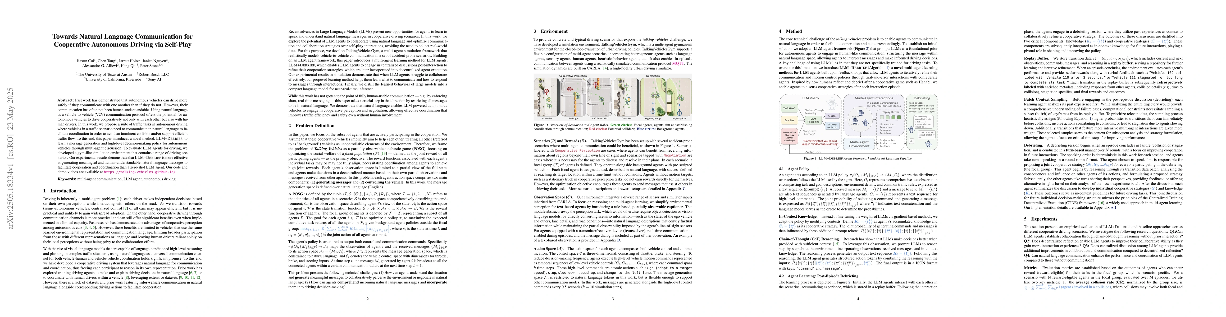 Thumbnail for Towards Natural Language Communication for Cooperative Autonomous
  Driving via Self-Play