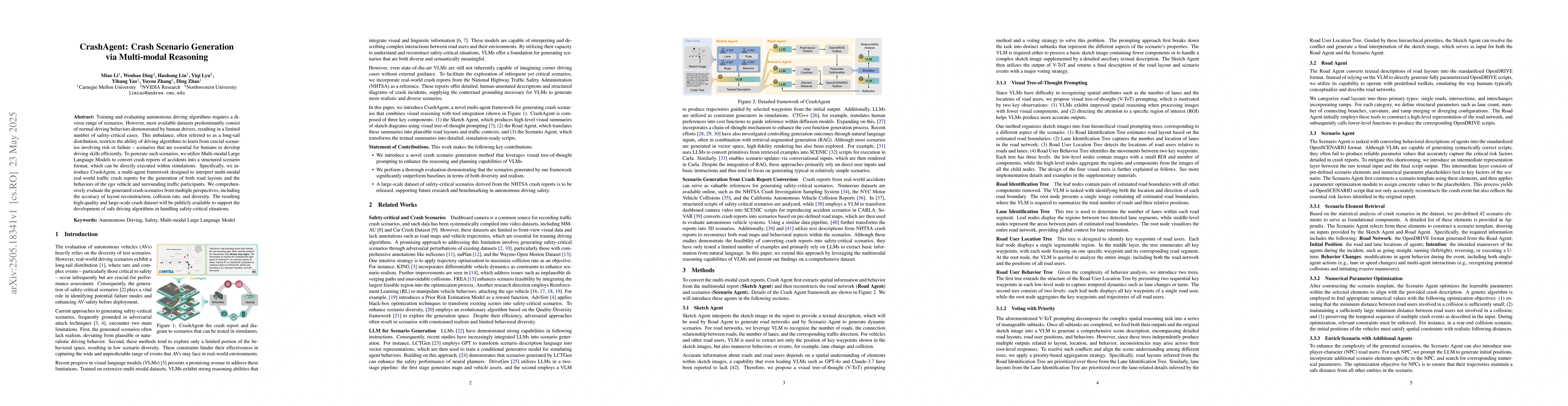 Thumbnail for CrashAgent: Crash Scenario Generation via Multi-modal Reasoning