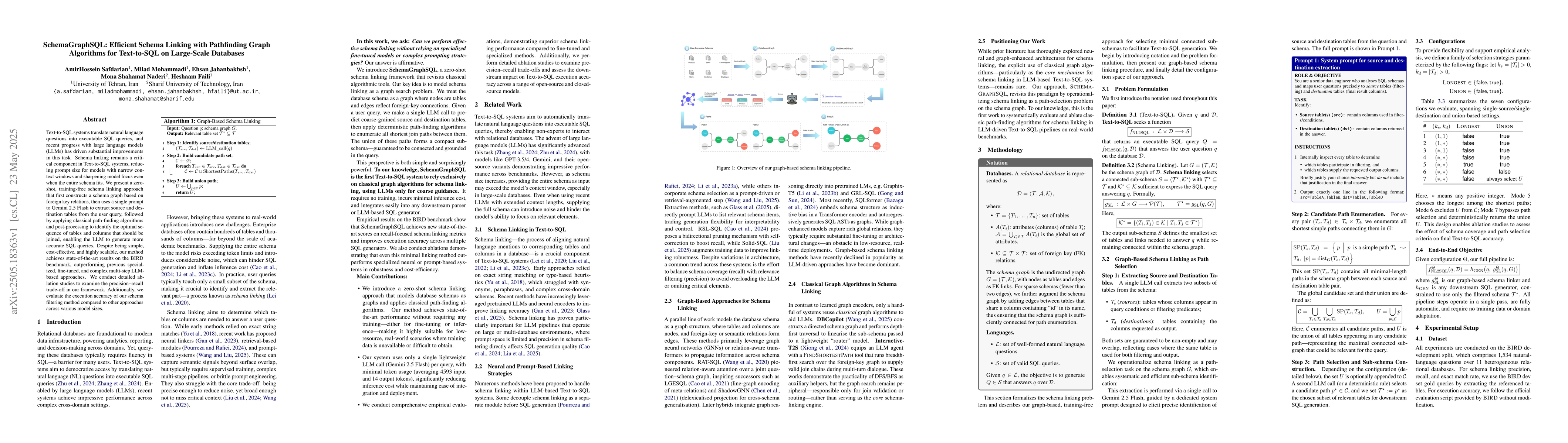 Thumbnail for SchemaGraphSQL: Efficient Schema Linking with Pathfinding Graph
  Algorithms for Text-to-SQL on Large-Scale Databases