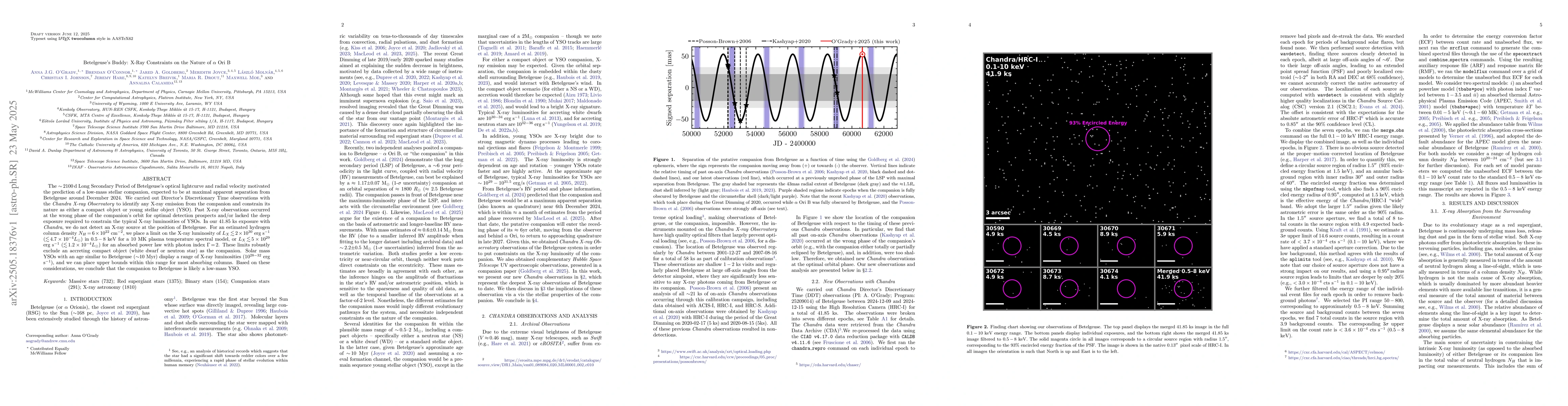 Thumbnail for Betelgeuse's Buddy: X-Ray Constraints on the Nature of $α$ Ori B
