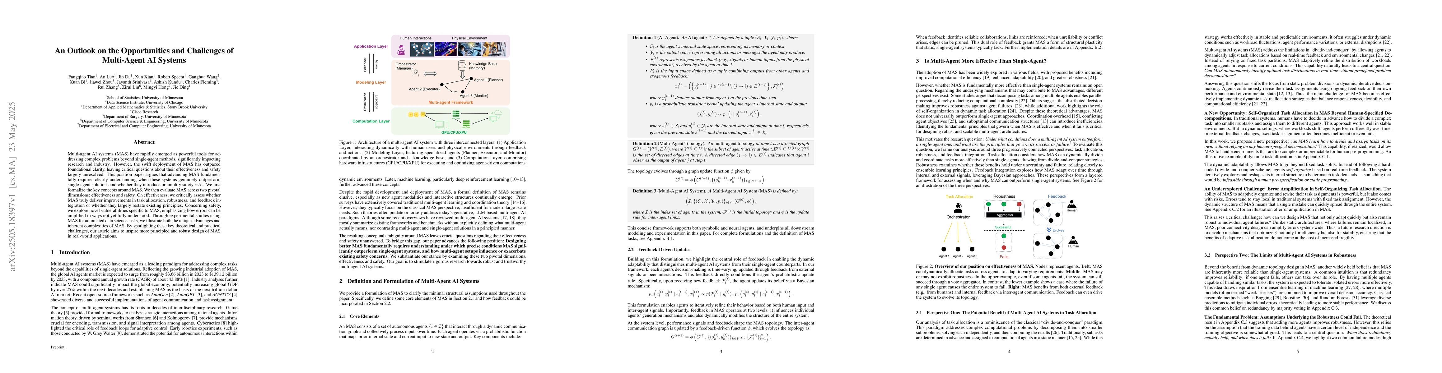 Thumbnail for An Outlook on the Opportunities and Challenges of Multi-Agent AI Systems