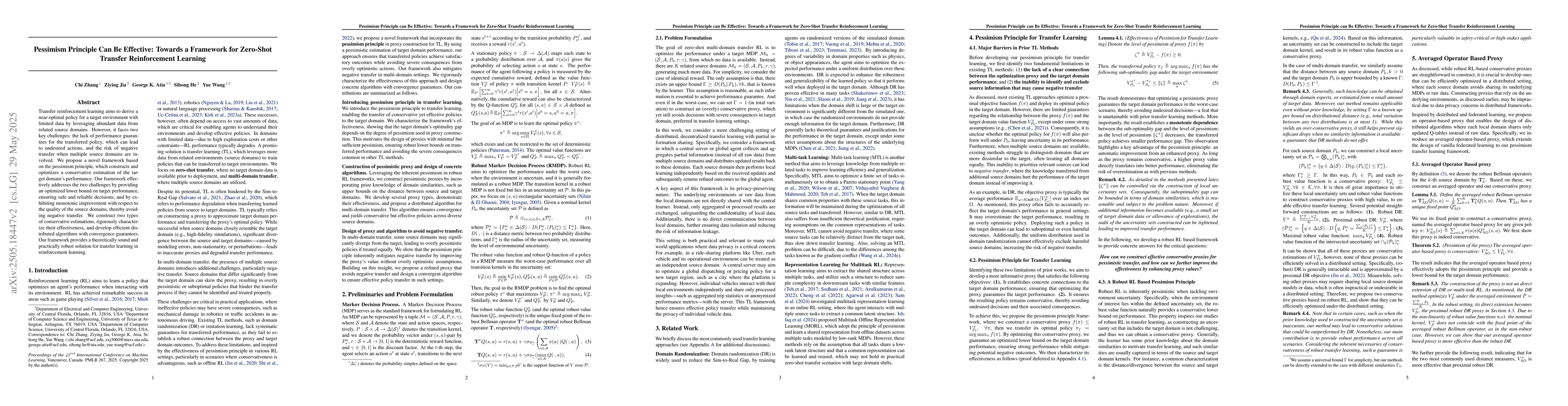 Thumbnail for Pessimism Principle Can Be Effective: Towards a Framework for Zero-Shot
  Transfer Reinforcement Learning