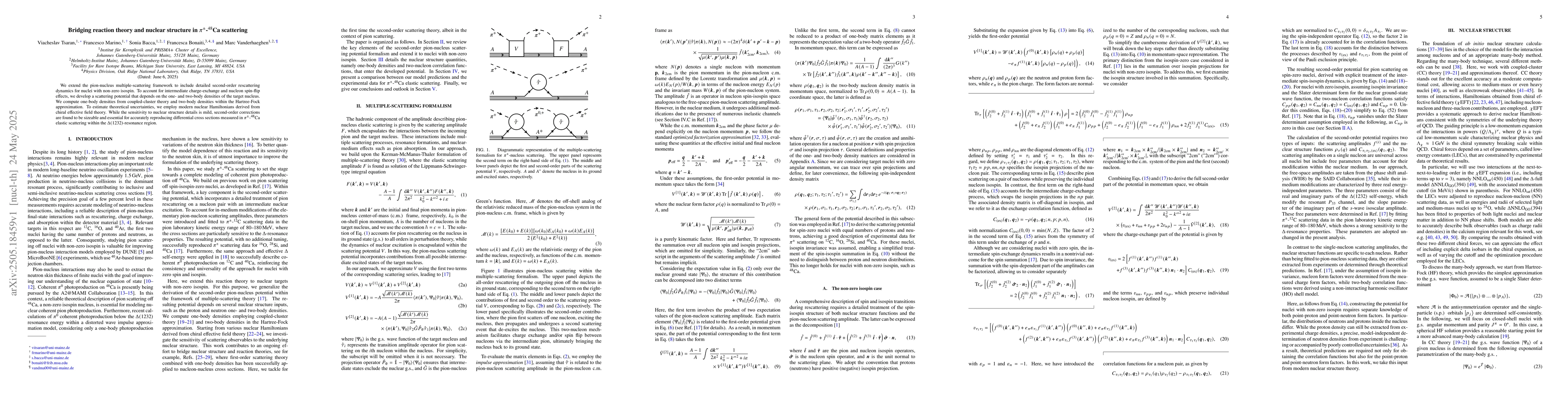 Thumbnail for Bridging reaction theory and nuclear structure in $π^\pm$-${}^{48}$Ca
  scattering