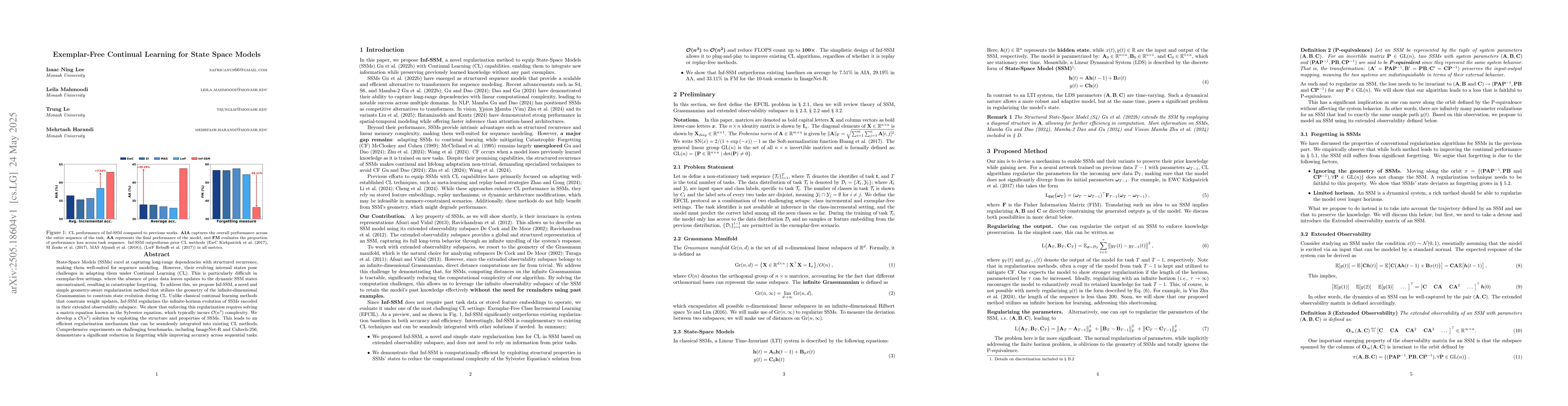Thumbnail for Exemplar-Free Continual Learning for State Space Models