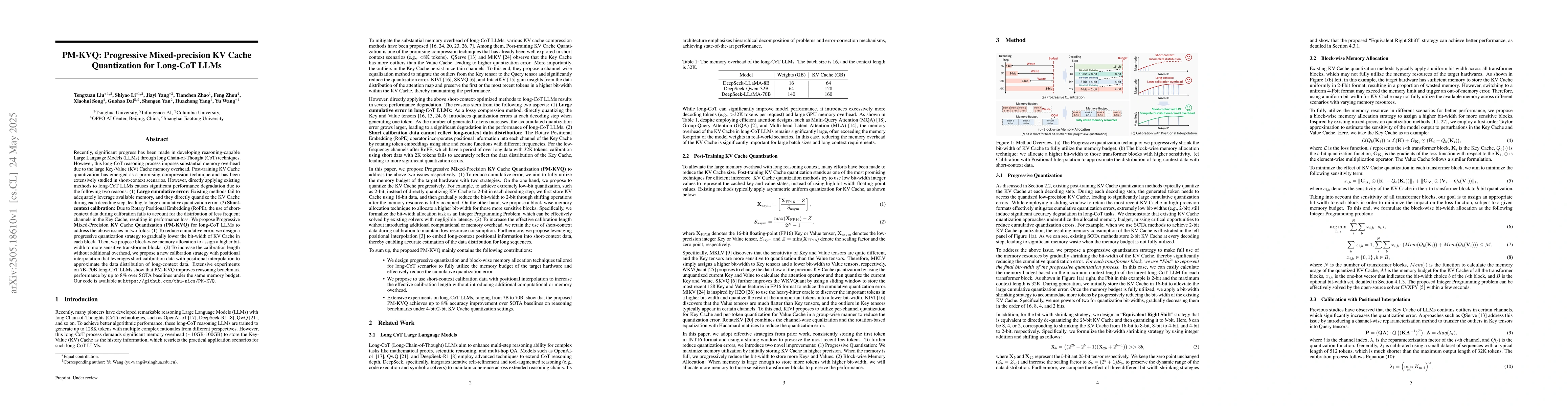 Thumbnail for PM-KVQ: Progressive Mixed-precision KV Cache Quantization for Long-CoT
  LLMs