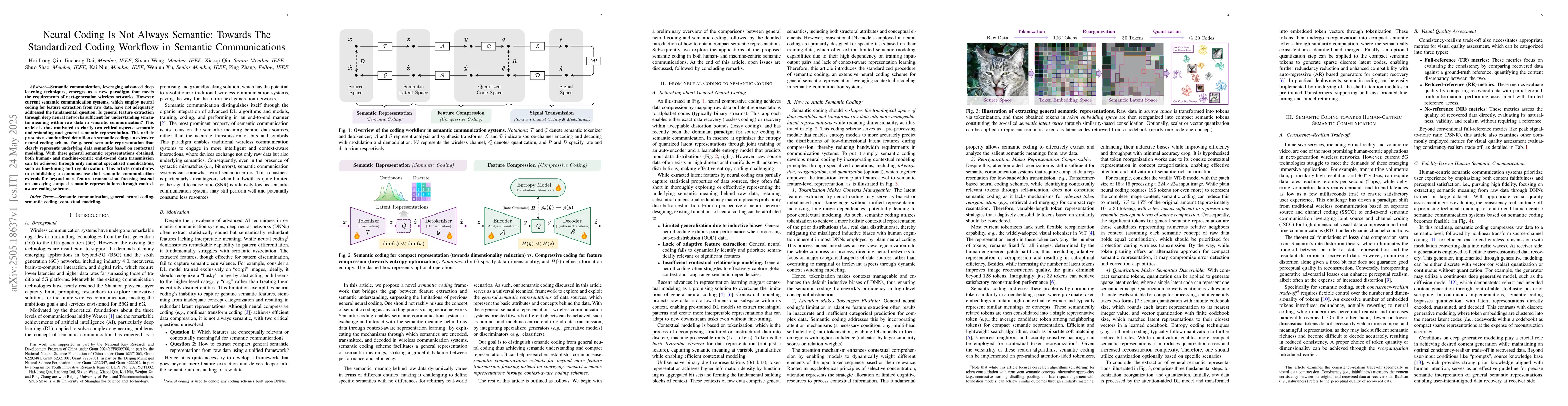 Thumbnail for Neural Coding Is Not Always Semantic: Towards The Standardized Coding
  Workflow in Semantic Communications